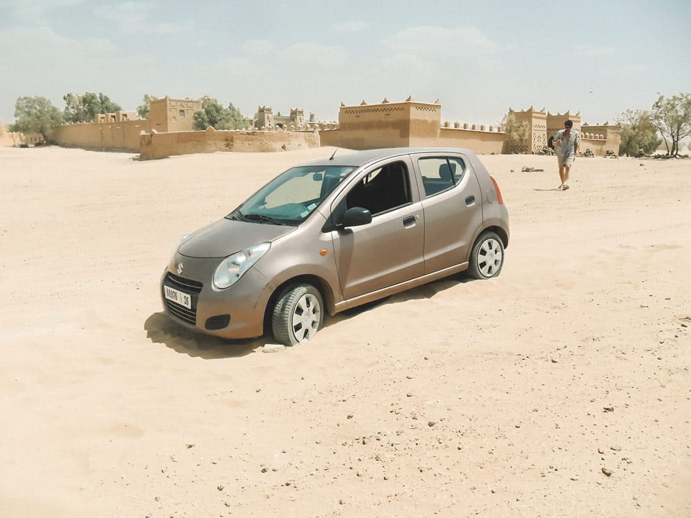 Car On Morocco Dusty Road
